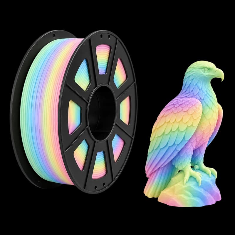 Filamento MasterPrint PETG Fosforescente Rainbow · 1 kg