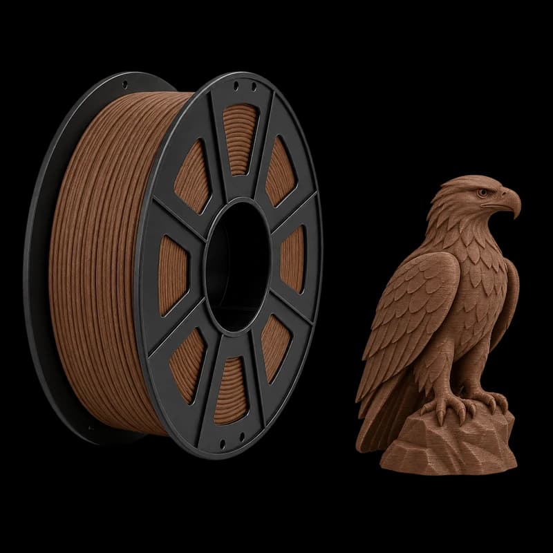 Filamento MasterPrint PLA Madeira Escura · 1 kg