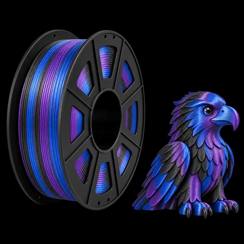 Filamento MasterPrint PLA Silk Azul/Preto/Roxo · 1 kg